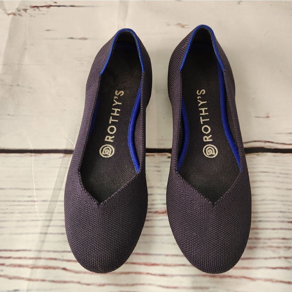 Rothy's The Flat‎ Round Toe Navy Blue Size 7